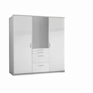 Tesoro White 3 Door Wardrobe 135 CM Wide