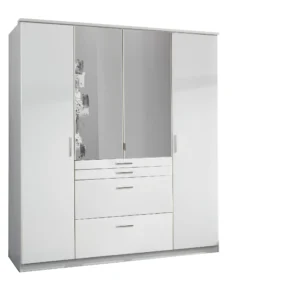 Tesoro White 4 Door Wardrobe 180 CM Wide
