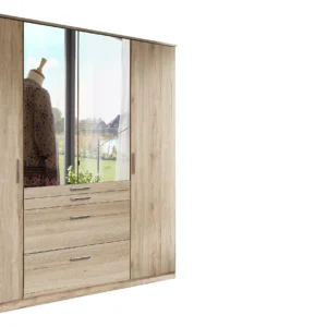 Tesoro Sam Remo Oak 4 Door wardrobe 180 CM Wide