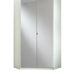 Tesoro White And white Gloss Corner Wardrobe 95 CM Wide