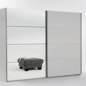 Tesoro 2 Door sliding wardrobe White finish 225 CM Wide