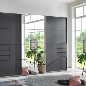 Tesoro Graphite 3 door 1 Mirror wardrobe 270 CM Wide
