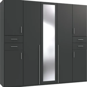 Tesoro Graphite 5 Door Wardrobe 225 CM Wide