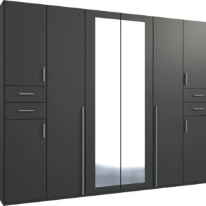 Tesoro Graphite 6 Door Wardrobe 270 CM Wide