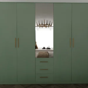 Tesoro Green 5 door wardrobe 200 CM Wide