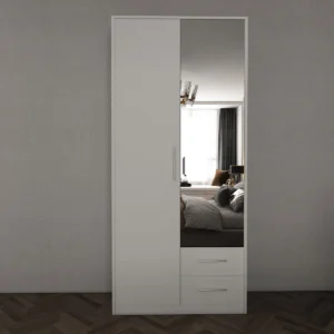 Tesoro white 2 Door wardrobe 90 CM Wide