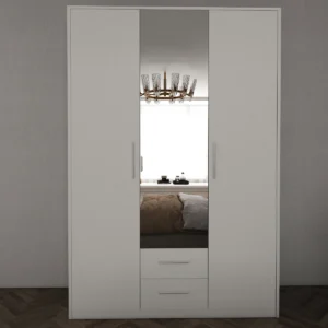 Tesoro white 3 Door Wardrobe 120 CM Wide