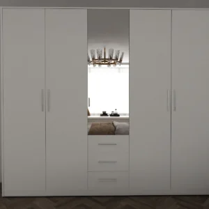 Tesoro white 5 door wardrobe 200 CM Wide