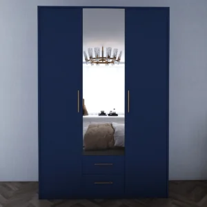Tesoro Blue 3 Door Wardrobe 135 CM Wide