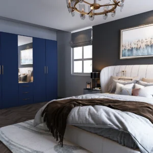 Tesoro blue 5 door wardrobe 200 CM Wide