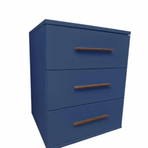 Tesoro Blue 3 Drawer Bedside 45 CM Wide