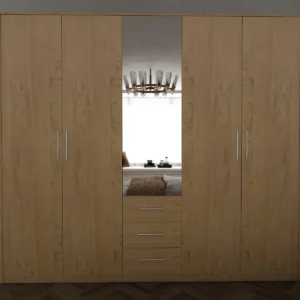 Tesoro oak 5 door wardrobe 200 CM Wide