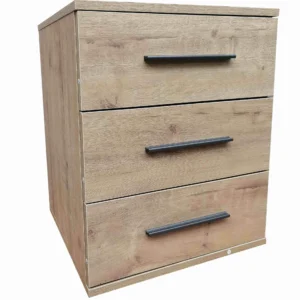 Tesoro Oak 3 Drawer Bedside 45 CM Wide