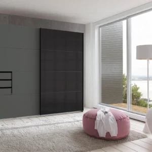 Tesoro Graphite With Glass Black door 225 CM Wide
