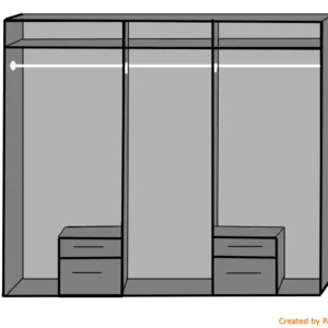 Tesoro 6 door 2 Mirror  4 drawer white 270 CM Wide