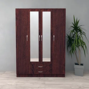 Tesoro Roma Dark Cherry 4 Door 2 Drawer Wardrobe 189 CM Wide