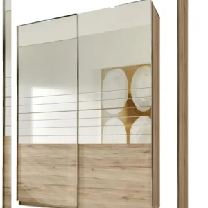 Add on F 2 door sliding width oak effect and Grooved Mirror 250 CM Wide