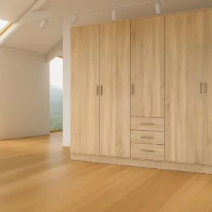 Tesoro 5 Door 3 Drawer oak wardrobe 200 CM Wide