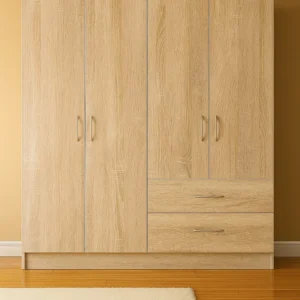 Tesoro oak 4 Door wardrobe 160 CM Wide