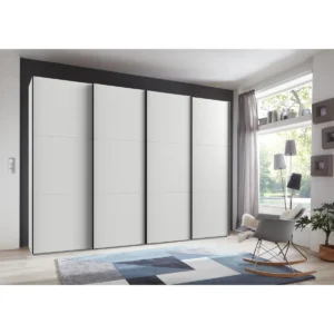 Tesoro Guardino 4 Door Wardrobe sliding white 300 CM Wide