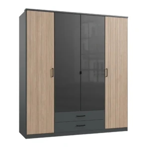 Tesoro 4 Door 2 drawer and Glass door 180 CM Wide