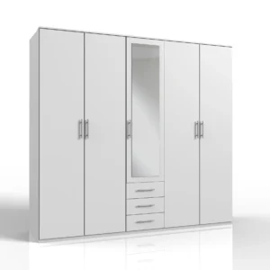 Tesoro Ben White 5 DOOR WARDROBE 225 CM Wide