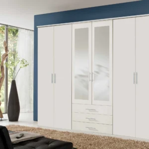 Tesoro White 6 Door Wardrobe 270 CM Wide
