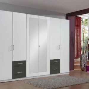 Tesoro Graphite 6 Door Wardrobe 270 CM Wide
