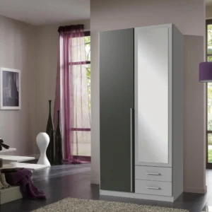 Tesoro Grey 2 Door Wardrobe 90 CM Wide