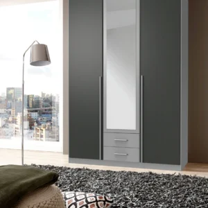 Tesoro Grey 3 door Wardrobe 135 CM Wide