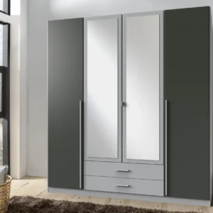 Tesoro Grey 4 Door Wardrobre 180 CM Wide