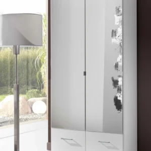 Tesoro White 2 Door 2 Drawer Wardrobe 90 CM Wide