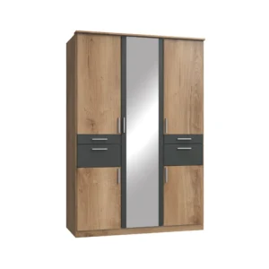 Tesoro planked oak 3 Door Wardrobe 135 CM Wide