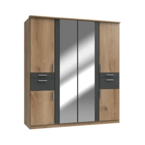 Tesoro planked oak  4 Door Wardrobe 180 CM Wide