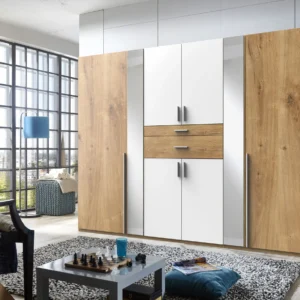 Tesoro planked oak  6 Door Wardrobe 270 CM Wide
