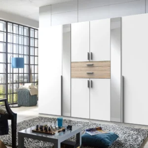 Tesoro Oak 6 Door Wardrobe 270 CM Wide