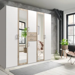 Tesoro Oak 5 Door Wardrobe 225 CM Wide