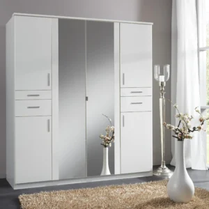 Tesoro White 4 Door Wardrobe 180 CM Wide