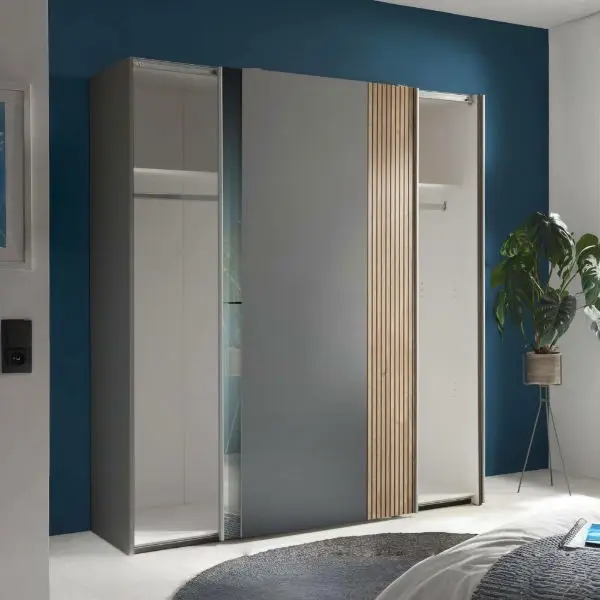 Berno Sliding 2 Door Wardrobe with Mirror 170cm wide by Julian Bowen
