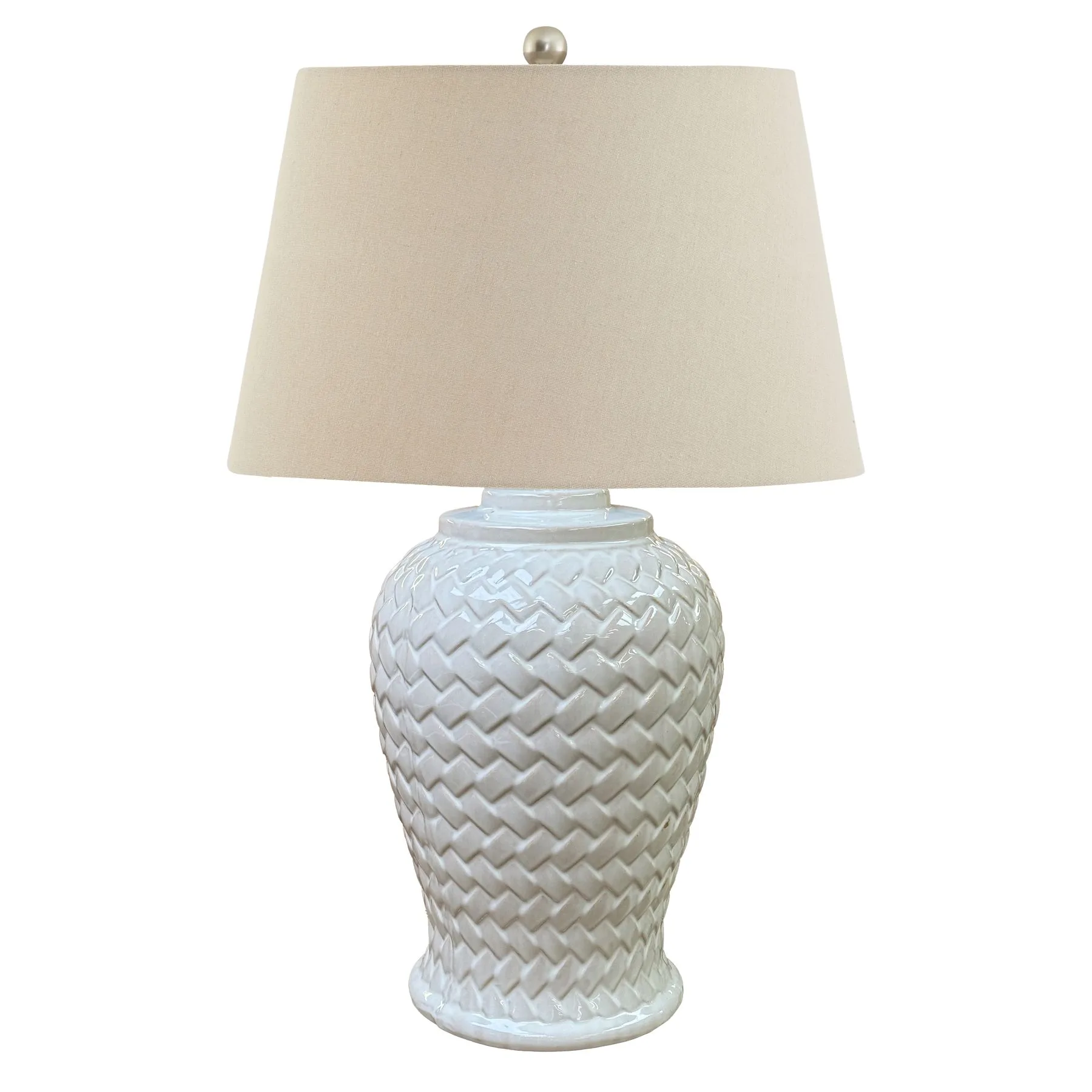 Handcrafted Ceramic Table Lamp with Luxe Linen Shade