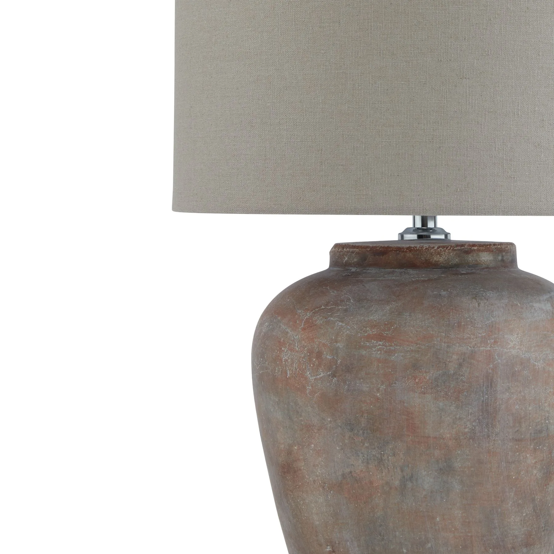 Siena Brown Artisan Table Lamp with Premium Linen Shade