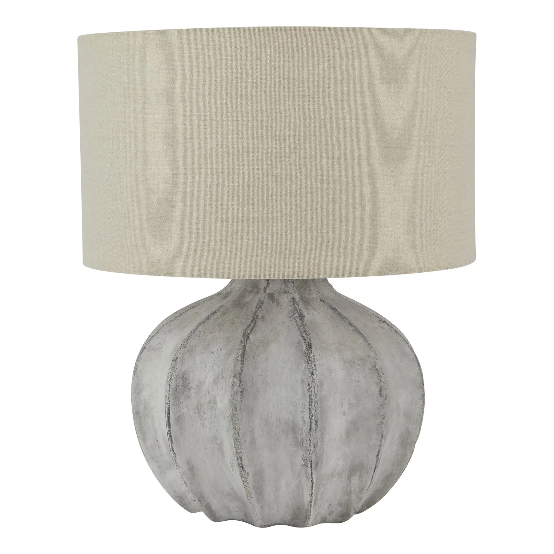 Darcy Fluted Lamp in Antique White Finish