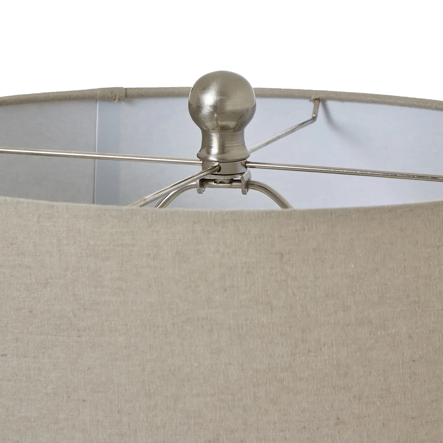 Ivory Beaded Porcelain Table Lamp with Luxe Linen Shade