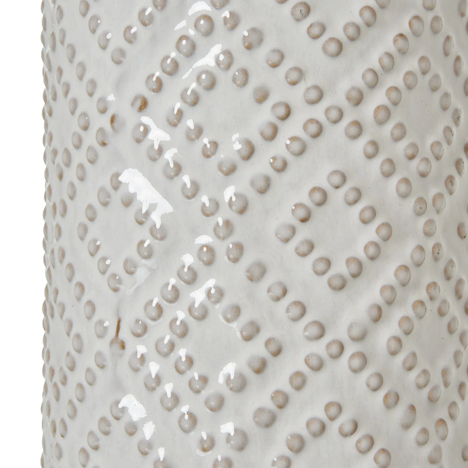 Ivory Beaded Porcelain Table Lamp with Luxe Linen Shade - Image 2