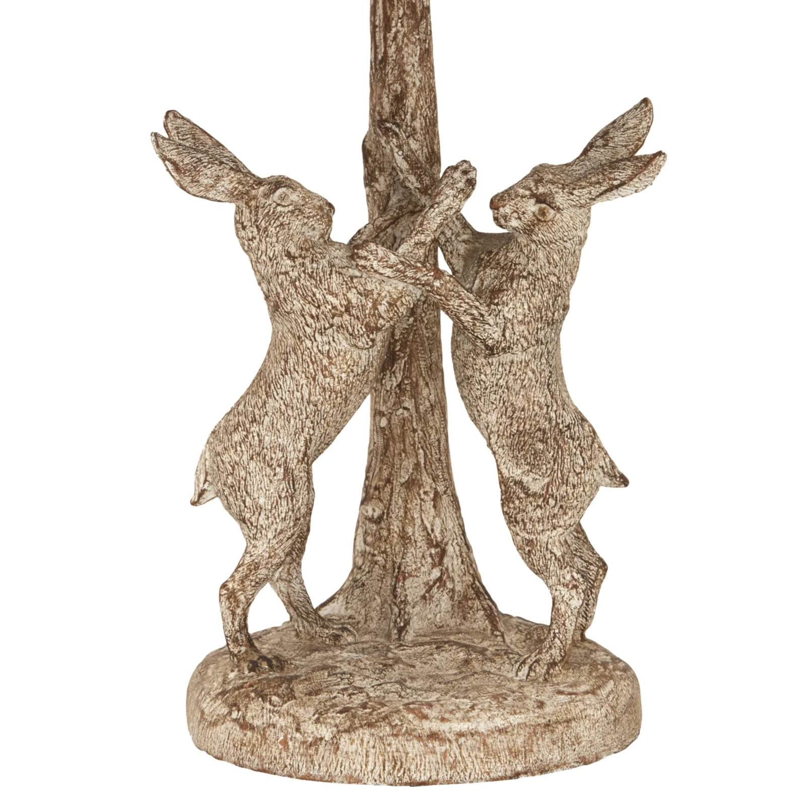 Stonewashed Hare Sculpture Table Lamp with Premium Linen Shade