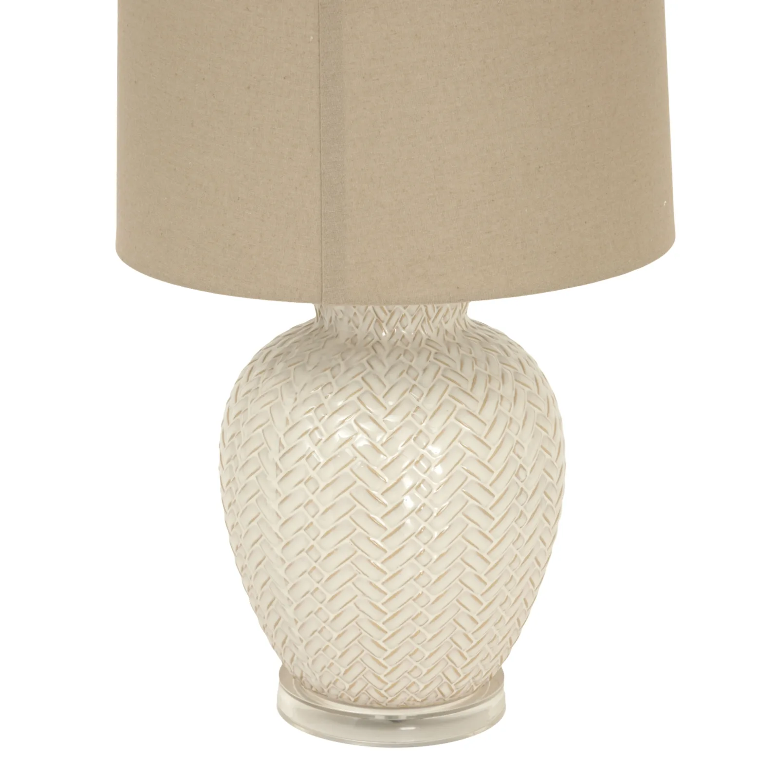 Artisan Twill Ceramic Table Lamp with Luxe Linen Shade