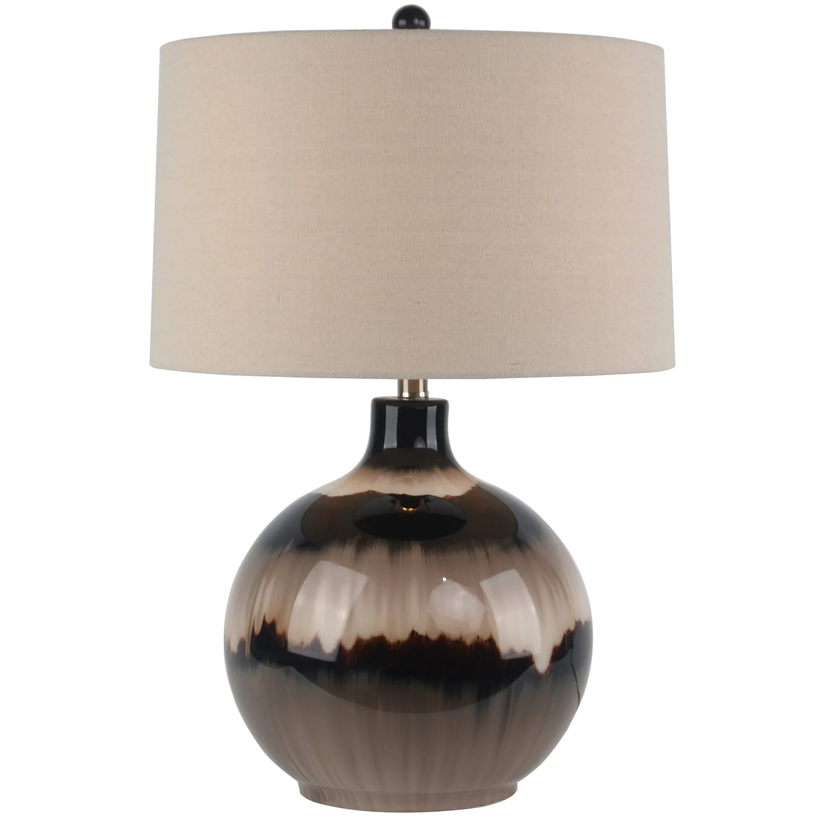 Opulent Sepia Shadows Table Lamp with Handcrafted Linen Shade