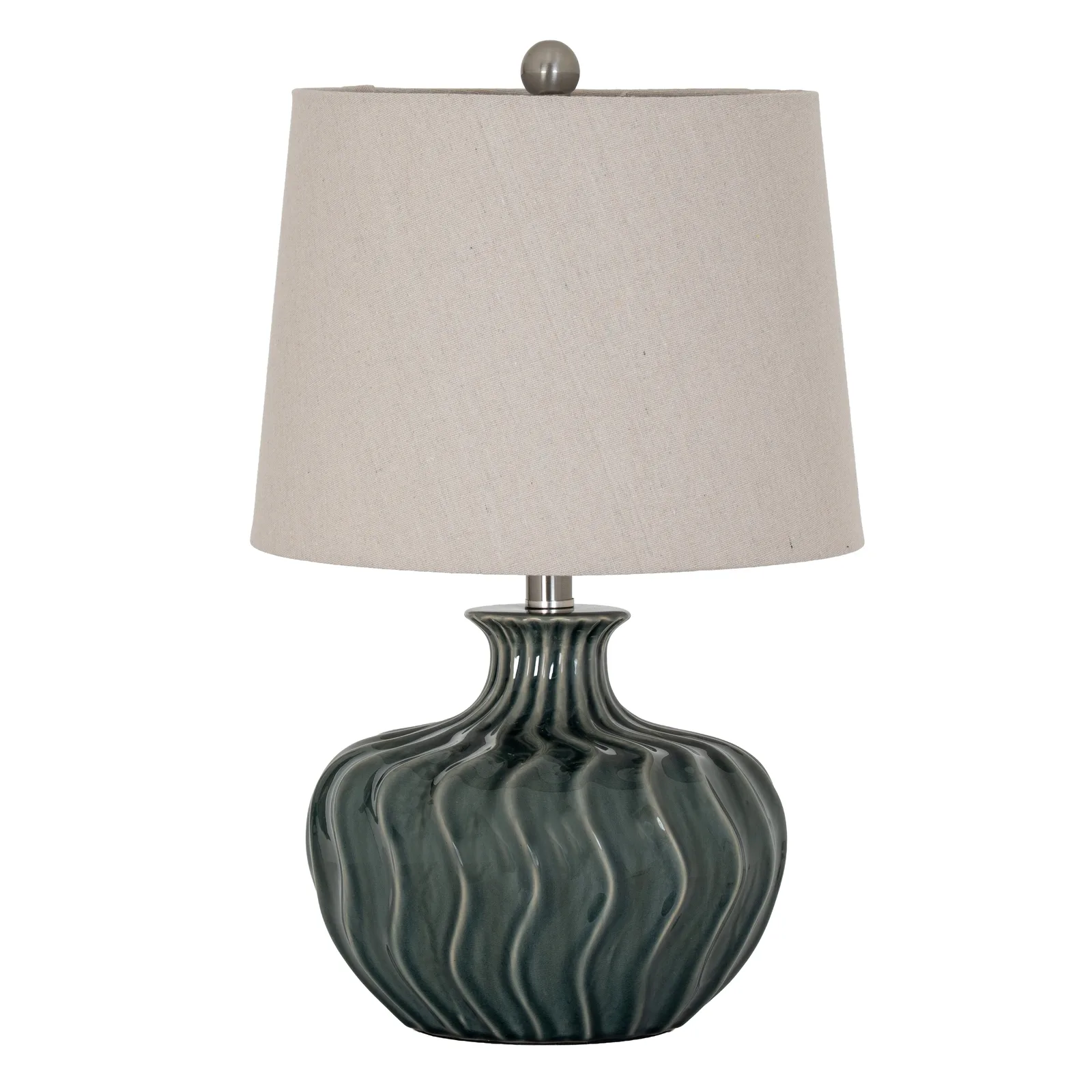 Veyla Artisan Ceramic Table Lamp with Premium Linen Shade