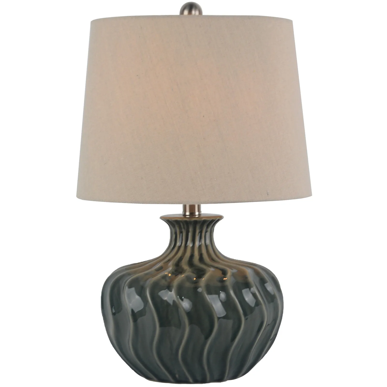 Veyla Artisan Ceramic Table Lamp with Premium Linen Shade