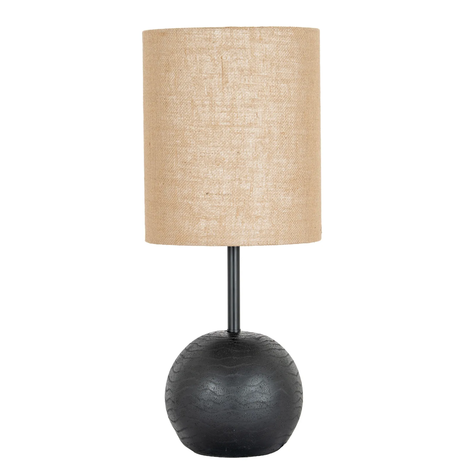 Ebony Cannon Table Lamp with Premium Hessian Shade